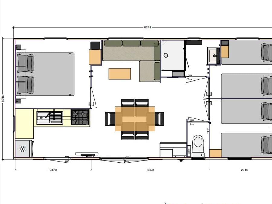 Mobilhome 7 personnes - Mobil-home Pinède Dimanche/Dimanche 6/7 pers 1