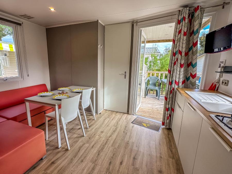 Mobilhome 5 personnes - Mobil Home Aqua 2ch 4/5pers Terrasse Semi-Couverte TV 1