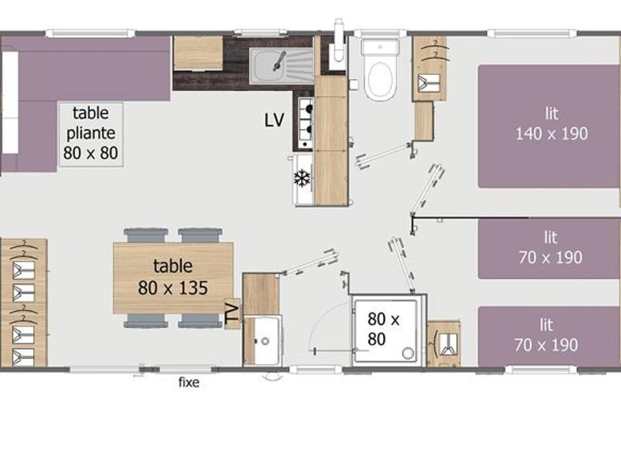 Mobilhome 8 personnes - Premium - 4 chambres 4
