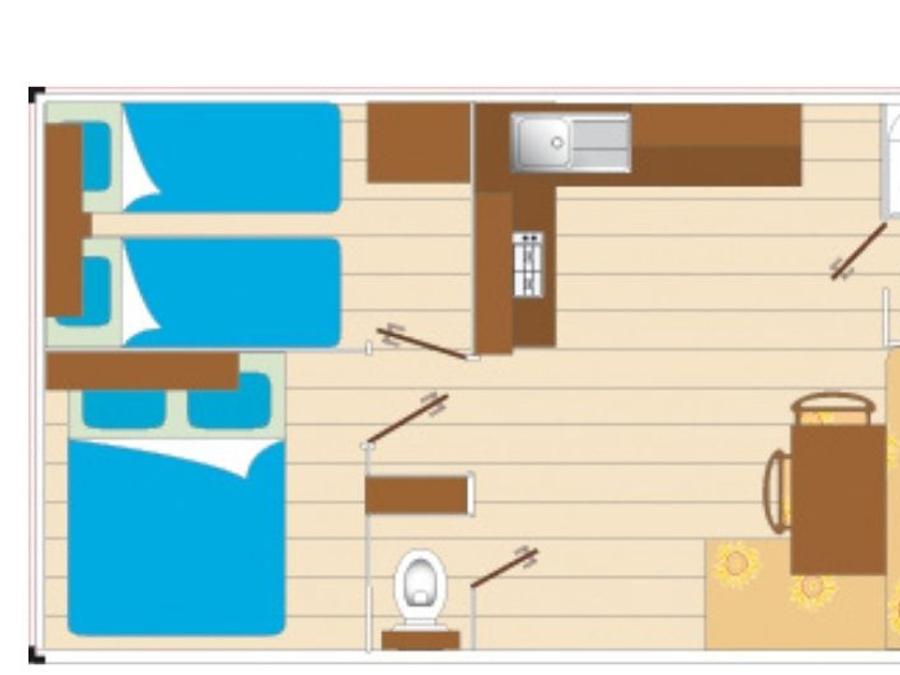 Mobilhome 4 personnes - Cocoon 2 chambres 21m² 2