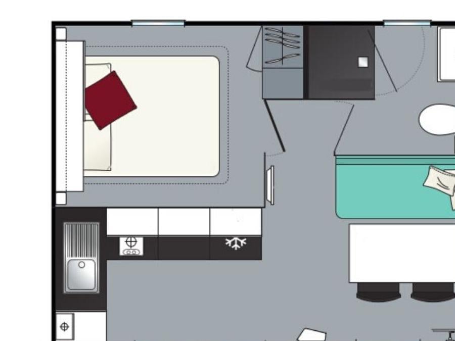 Mobilhome 4 personnes - Cocoon 1 chambre 18m² 2