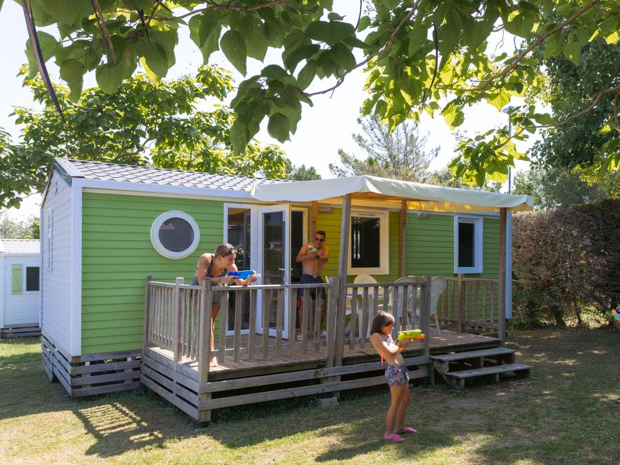 Mobilhome 6 personnes - Mobil-home Forêt 34.5m² (3 chambres) (+ de 10 ans) + Terrasse + TV 4/6 pers 9
