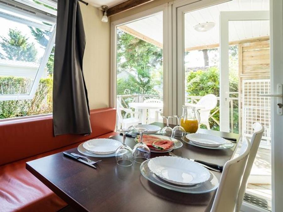 Mobilhome 4 personnes - Mobil home Cottage intégré 27.5m² (2 chambres) (+ de 13 ans) + terrasse intégrée+ TV 4 pers 2