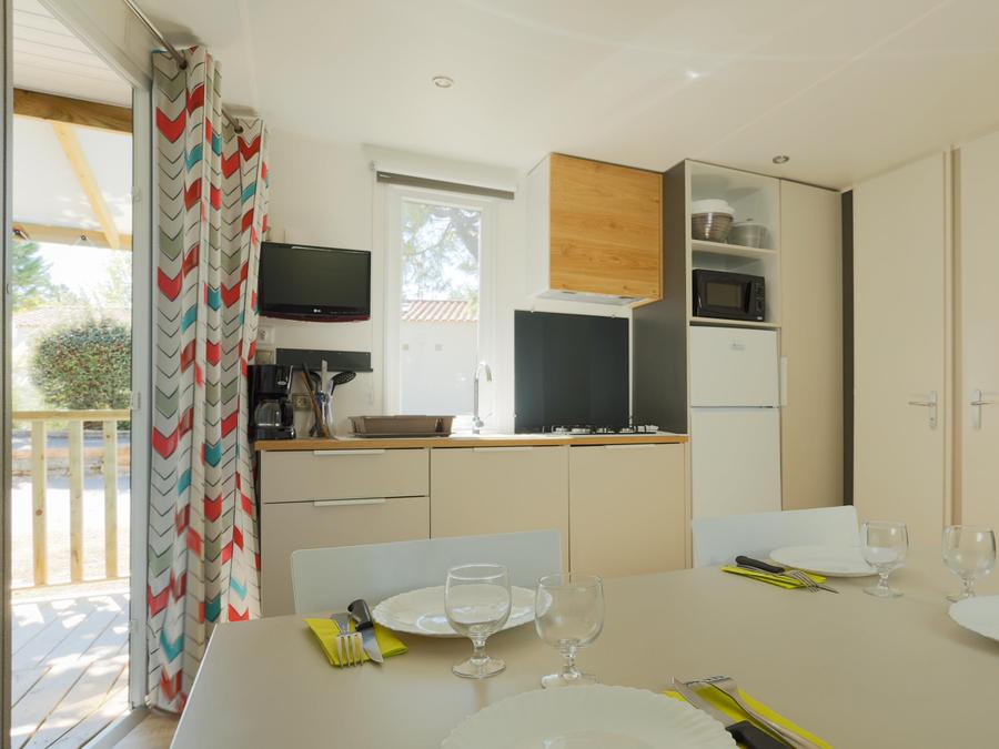 Mobilhome 4 personnes - Mobil-home Horizon 27.5m² (2 chambres) (- de 8 ans) + terrasse intégrée + TV 4 pers 3