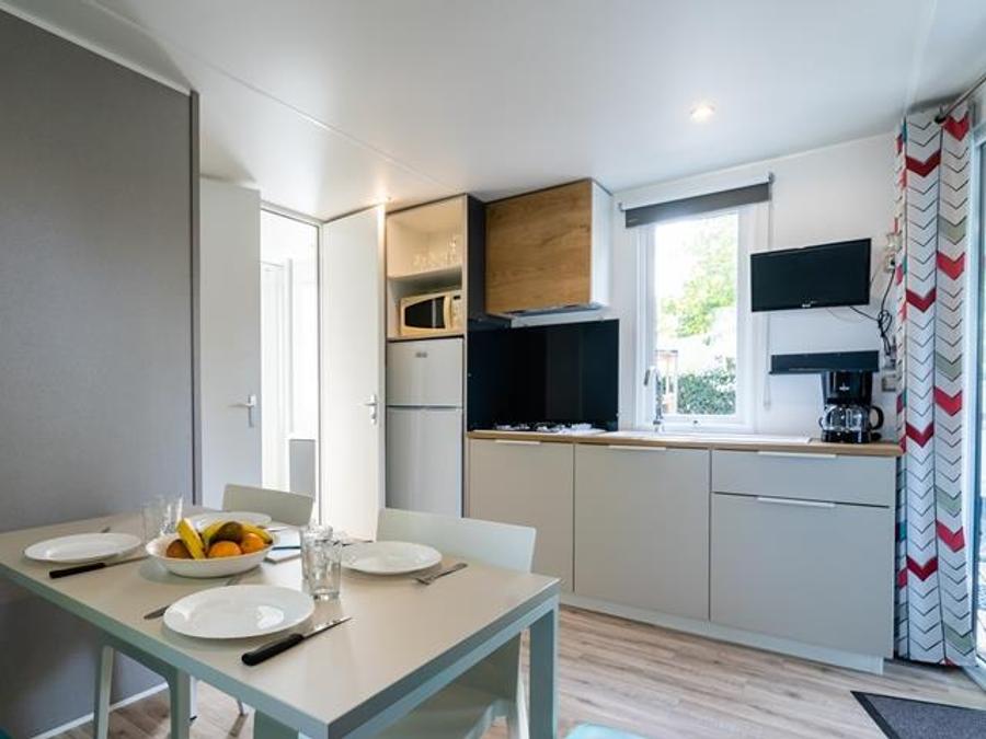 Mobilhome 4 personnes - Mobil-home Horizon 27.5m² (2 chambres) (- de 8 ans) + terrasse intégrée + TV 4 pers 4