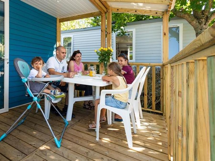 Mobilhome 4 personnes - Mobil-home Horizon 27.5m² (2 chambres) (- de 8 ans) + terrasse intégrée + TV 4 pers 2