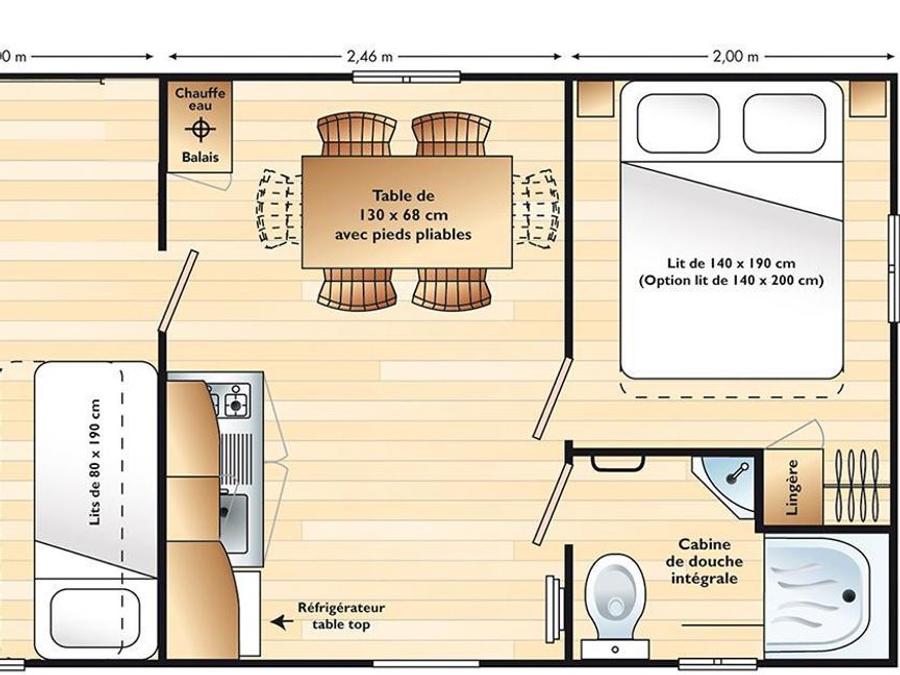Mobilhome 5 personnes - AZUR - 2 chambres avec TV 5