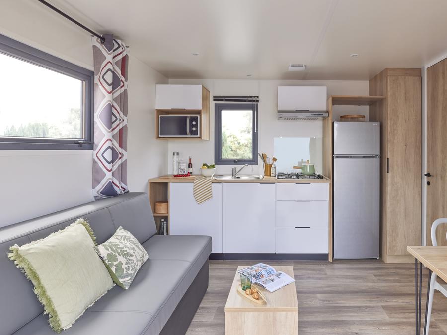 Mobilhome 2 personnes - Mobil-home Plage Plus 18.6m² (- de 3 ans) (1 chambre) + TV + Clim + Lave-vaisselle 2 pers 3