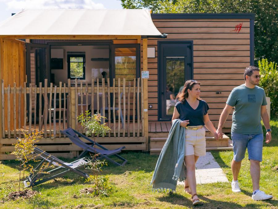 Mobilhome 2 personnes - Mobil-home Plage Plus 18.6m² (- de 3 ans) (1 chambre) + TV + Clim + Lave-vaisselle 2 pers 1