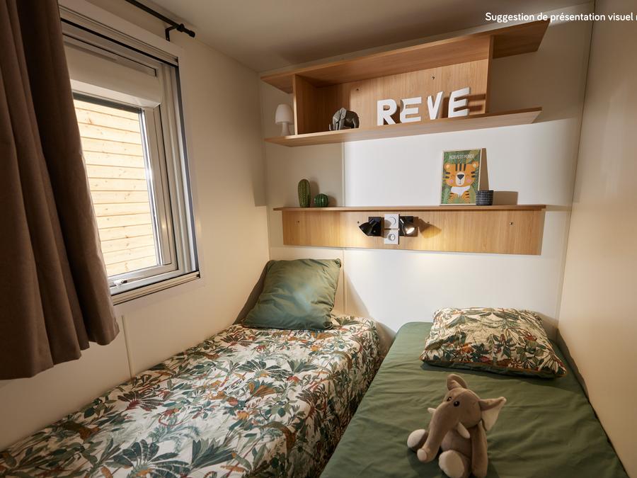 Mobilhome 6 personnes -  	 Homeflower premium 35m² (3 chambres) + CLIM + terrasse semi-couverte + TV + draps + serviettes | 6 personnes 18