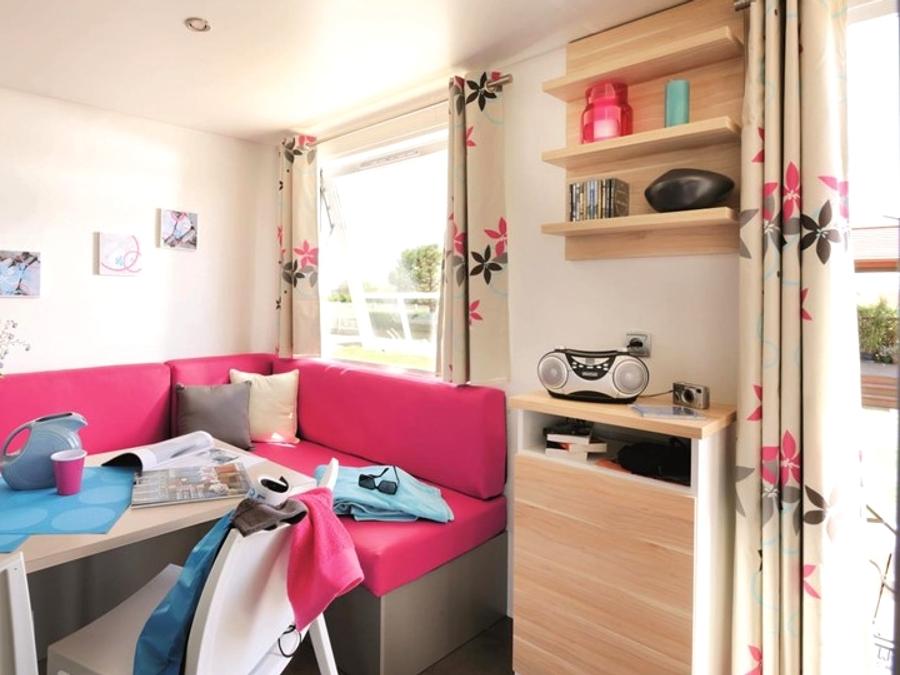 Mobilhome 2 personnes - Confort 18m² (1 chambre) + terrasse couverte 9m² + TV | 2 personnes 2