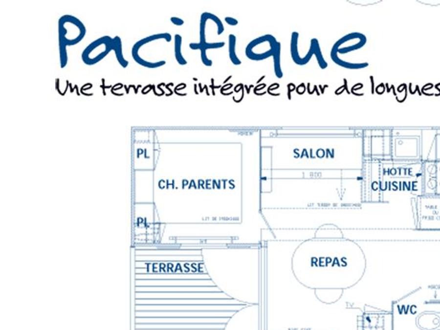 Mobilhome 4 personnes - Standard 25m² (2 chambres) + terrasse 6m² à 10m² + TV | 4 personnes 6