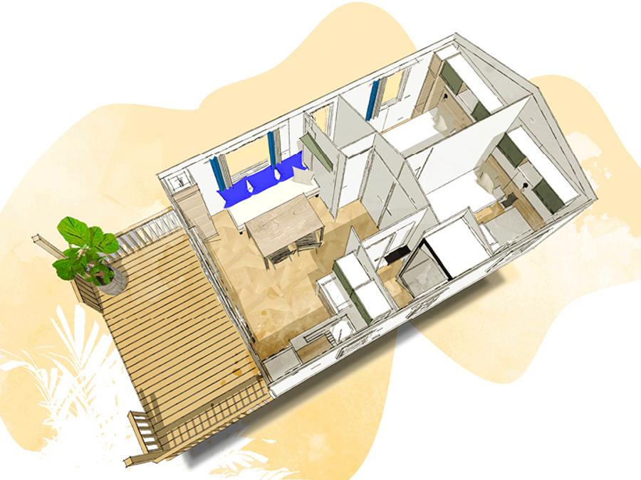 Mobilhome 4 personnes - MOBIL-HOME 27m² / 2 chambres 6