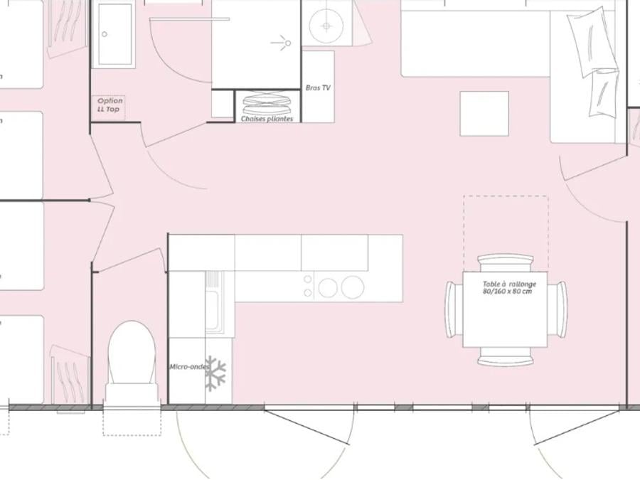 Mobilhome 6 personnes - CLIM -SUPER PREMIUM 3 CH / 2 SDE - CLIMATISE 10