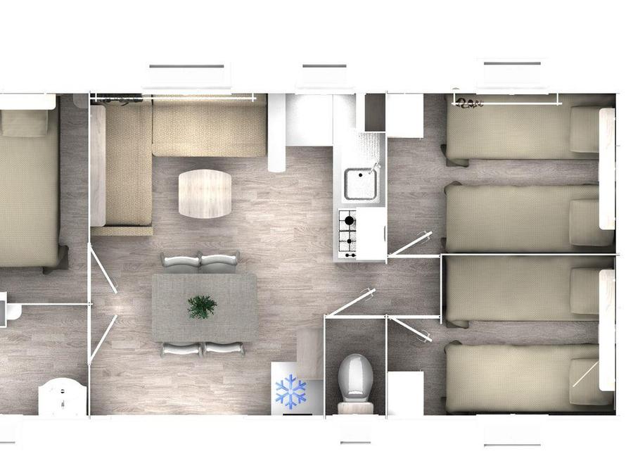 Mobilhome 6 personnes - Mobil-home 3 chambres 6 pers 7