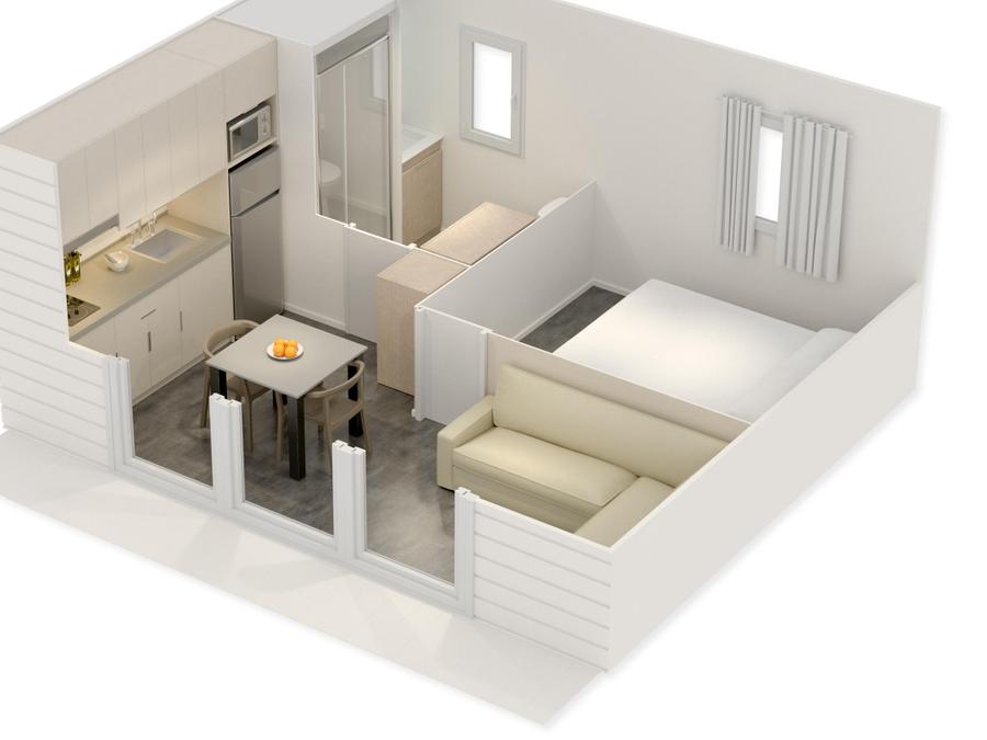 Mobilhome 2 personnes - Mobil-home 1 chambre 2 pers 4