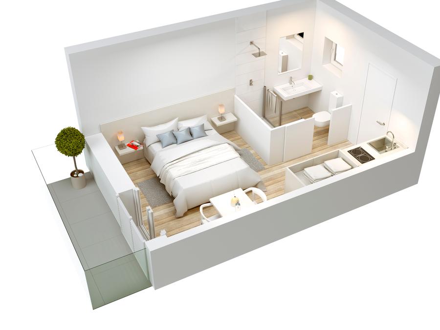 Chambre 2 personnes - Chambre Double Kitchenette 1/2 pers 7