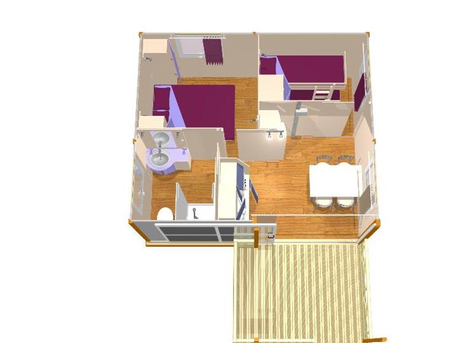 Chalet 4 personnes - Chalet Bouleau Standard 20m² - 2 chambres + Terrasse couverte 10m² 8