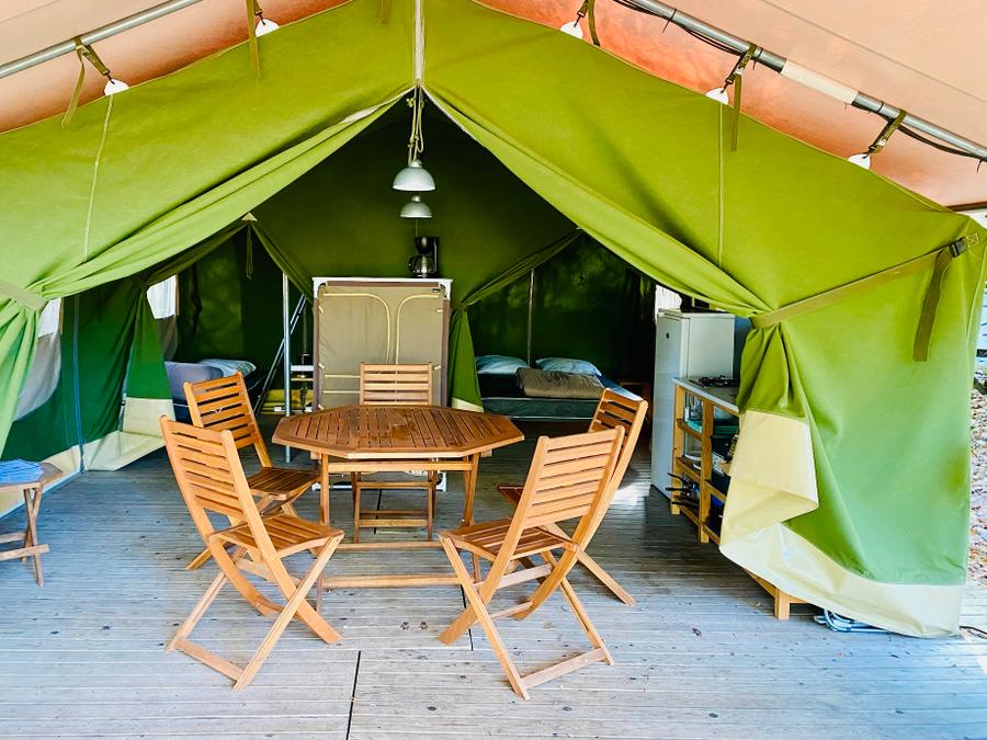 Tente 5 personnes - Tente Safari Acacia Standard 23m² (sans sanitaires) - 2 chambres + terrasse couverte 12m² 5 pers. 6