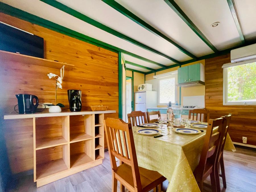 Chalet 6 personnes - Douglas Confort 32m2 climatisé - 2 chambres + Terrasse couverte 15m2 5/6 personnes 3