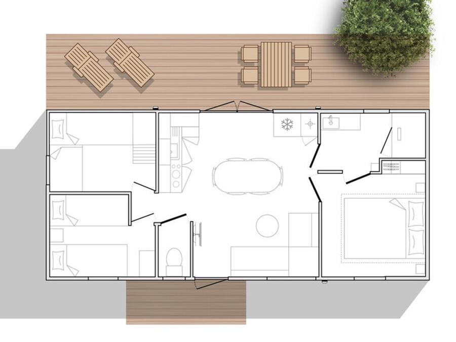 Mobilhome 6 personnes - Ciela Privilège - 3 chambres - barbecue 8