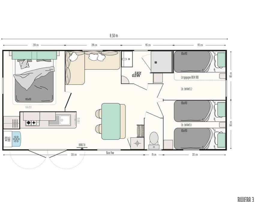 Mobilhome 6 personnes - NEW - Mobil home Ciela Confort - 3 chambres 5