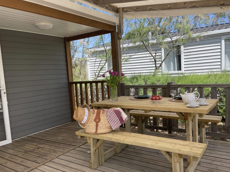 Mobilhome 4 personnes - Tamaris Climatisation avec terrasse 2 chambres 1