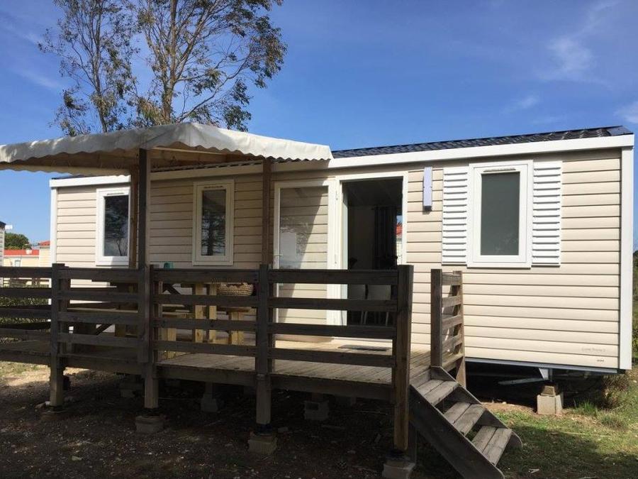 Mobilhome 6 personnes - Camélia Confort Climatisation avec terrasse 3 chambres 1
