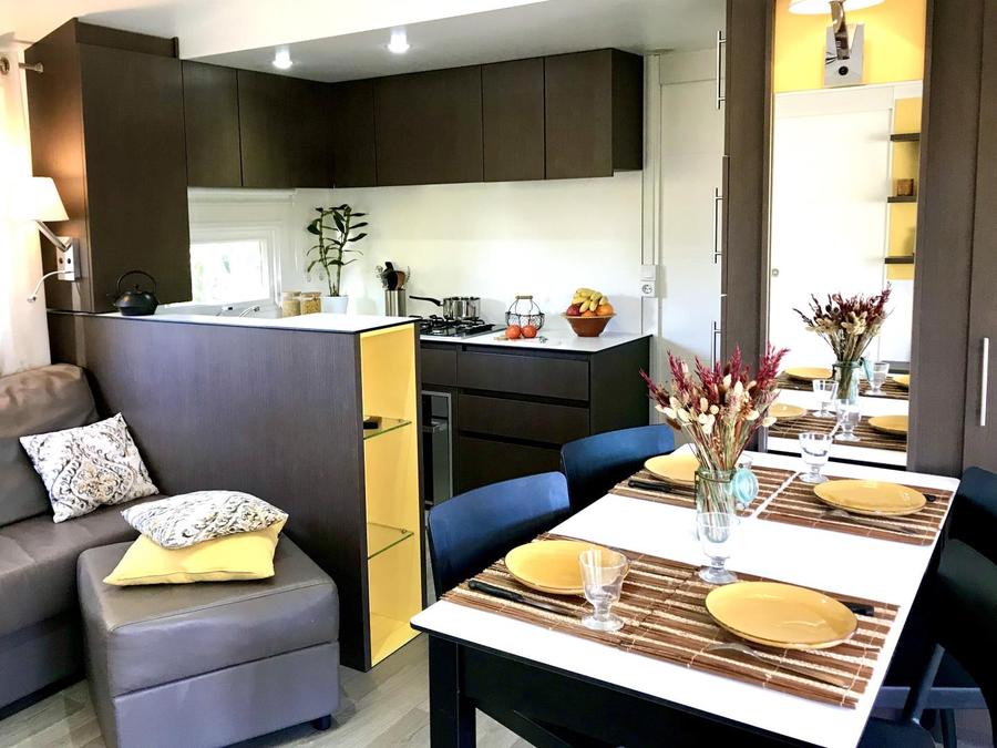 Mobilhome 6 personnes - Mobil Home Laurier Grand Confort Climatisation avec terrasse 3 chambres 1