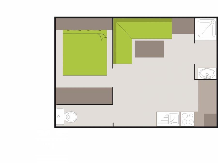 Mobilhome 2 personnes - CLASSIC ECO BOIS Non climatisé 1