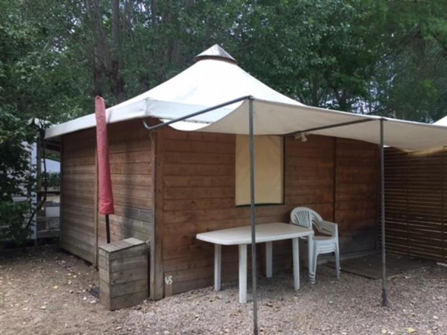 Tente en toile et en bois 4 personnes - LODGE TOILE BOIS sans sanitaires 0