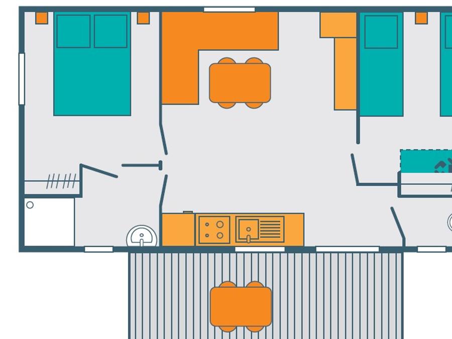 Mobilhome 4 personnes - COTTAGE PREMIUM - Les Genêts | 4 pers. 3