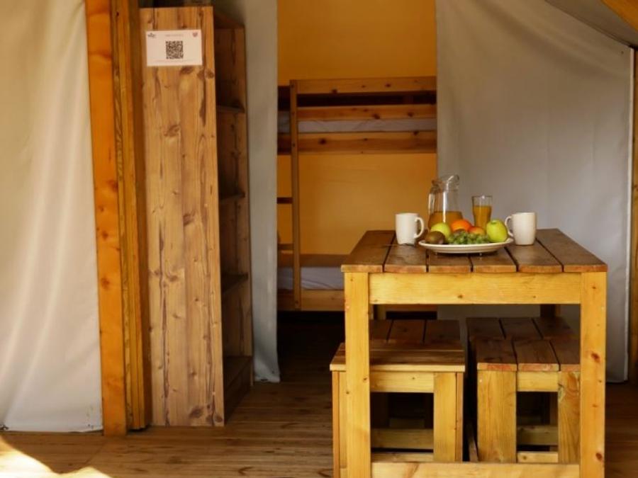 Tente en toile et en bois 4 personnes - TENTE LODGE - Les Yuccas | 4 pers. 2 ch. 3