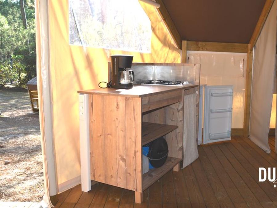 Tente en toile et en bois 4 personnes - TENTE LODGE - Les Yuccas | 4 pers. 2 ch. 1