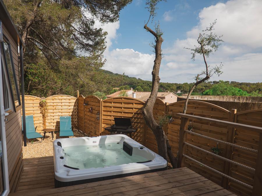 Mobilhome 5 personnes - NEW 2023 ! Cottage MAGNOLIA + jacuzzi 32m² (2 chambres) 19
