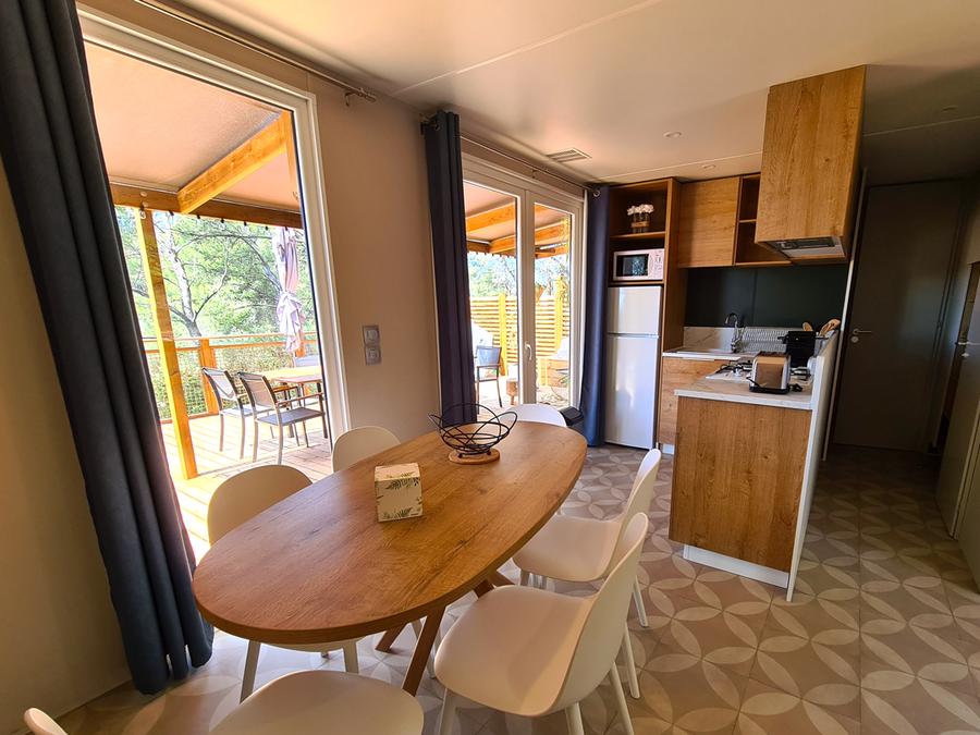 Mobilhome 10 personnes - NEW 2024 Cottage Côté Jardin Jacuzzi (6/8P) PRESTIGE 3CH. 2SDB + TIPI 2 couchages 3