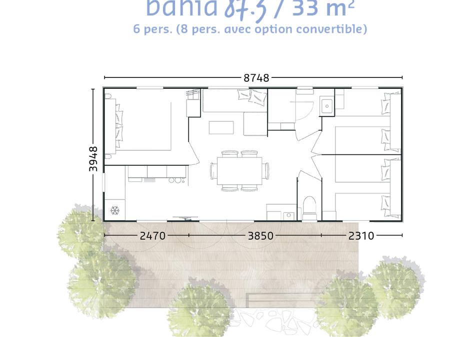 Mobilhome 6 personnes - Mobil-Home CONFORT - 3 chambres - terrasse couverte - TV 1