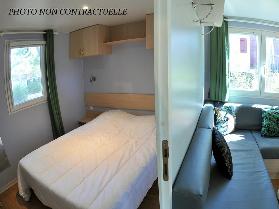 Mobilhome 4 personnes - Florès CONFORT -2 chambres 30m²- *Clim, terrasse, TV* 4