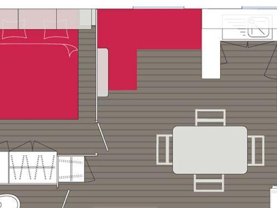 Mobilhome 4 personnes - Florès CONFORT -2 chambres 30m²- *Clim, terrasse, TV* 9