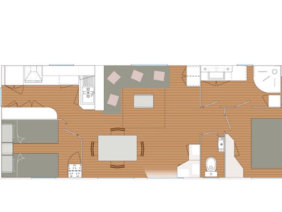 Mobilhome 6 personnes - Baltimore PREMIUM -2 chambres 40m²- *Clim, terrasse, TV* 5
