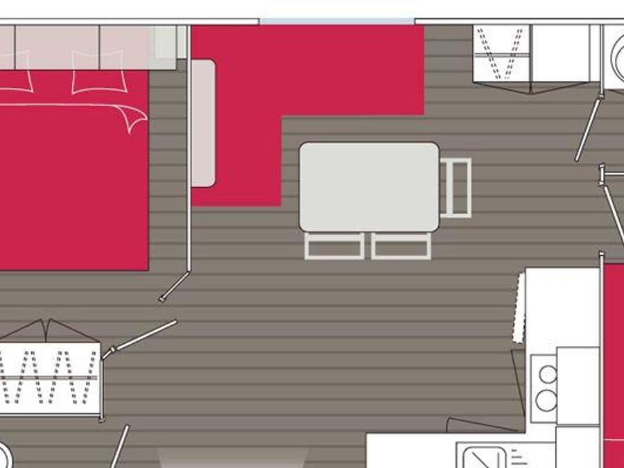 Mobilhome 4 personnes - Océane CONFORT -2 chambres 27m²- *Clim, terrasse, TV* 8