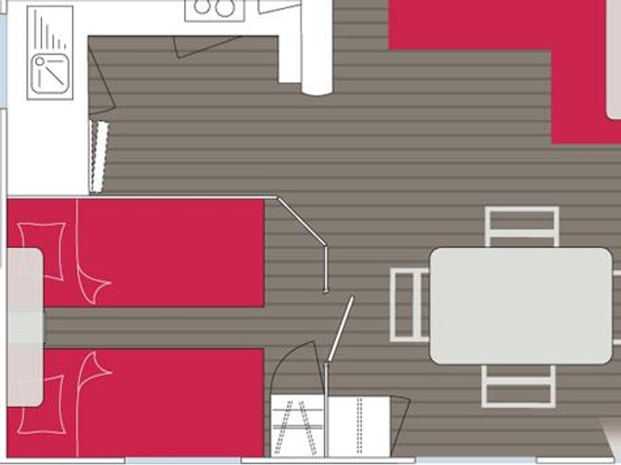 Mobilhome 4 personnes - Savanah CONFORT -2 chambres 30m²- *Clim, terrasse, TV* 7