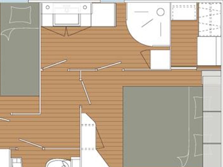 Mobilhome 6 personnes - Charleston PREMIUM -2 chambres 40m²- *Clim, terrasse, TV* 7