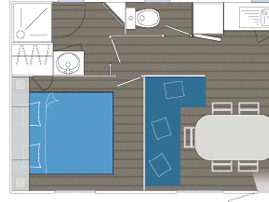 Mobilhome 6 personnes - Tribord CONFORT -3 chambres 32m²- *Clim, terrasse, TV* 6