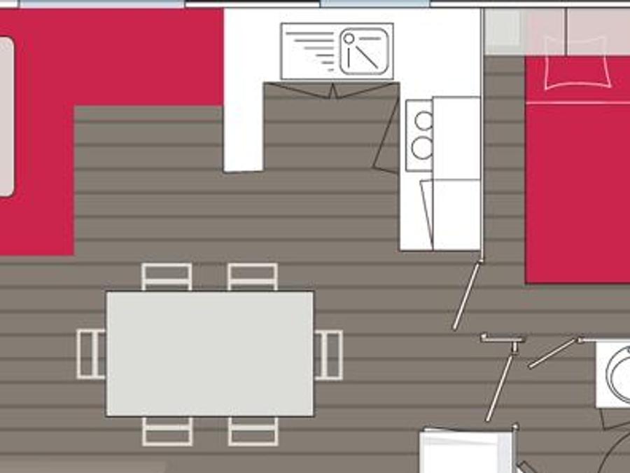Mobilhome 6 personnes - Florès 3 CONFORT -3 chambres 32m²- *Clim, terrasse, TV* 7