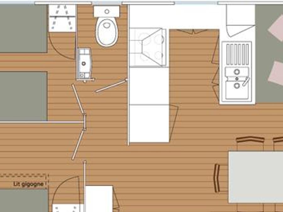 Mobilhome 6 personnes - Blueberry 3 PREMIUM -2 chambres 32m²- *Clim, terrasse, TV* 9