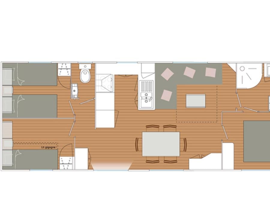 Mobilhome 6 personnes - Blueberry 3 PREMIUM -2 chambres 32m²- *Clim, terrasse, TV* 8