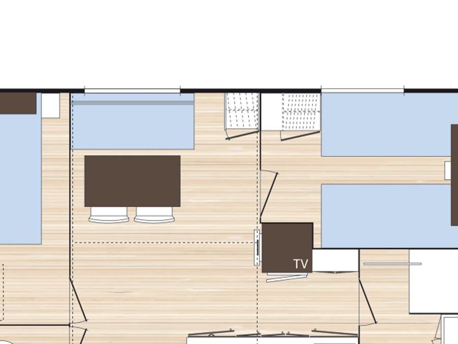 Mobilhome 4 personnes - CONFORT - 26m² (2 chambres + climatisation) 4