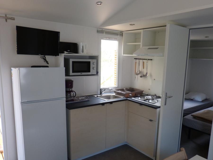 Mobilhome 8 personnes - Mobil home climatisé de 28.3m² - 3 chambres + terrasse semi couverte 22.5m² 4