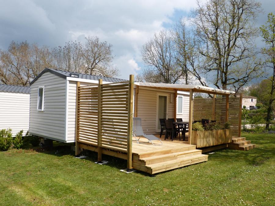 Mobilhome 8 personnes - Mobil home climatisé de 28.3m² - 3 chambres + terrasse semi couverte 22.5m² 1